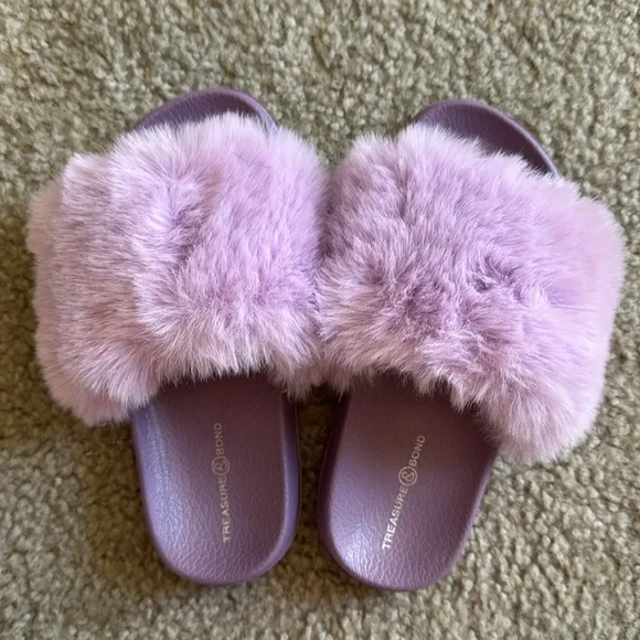 Kids purple fur slides - Picture 4 of 6